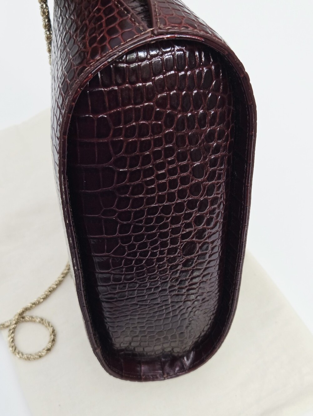 NEW SEZANE VICTOR BAG - CHOCOLATE CROCODILE PRINT - Picture 10 of 11
